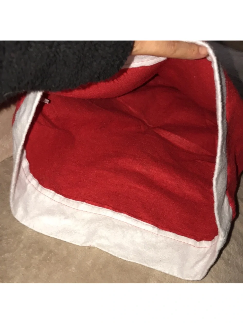 XL Classic Santa Hat - Red & White Holiday decor 17” x 23” damaged